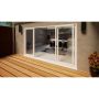 PVC Double Sliding Door Part Q Compliant - 3600mm White - 2x Sliding & 2x Fixed Doors