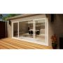 PVC Double Sliding Door - 4200mm White - 2x Sliding & 2x Fixed Doors