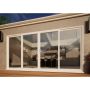 PVC Double Sliding Door Part Q Compliant - 4200mm White - 2x Sliding & 2x Fixed Doors