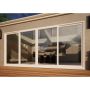 PVC Double Sliding Door - 4500mm White - 2x Sliding & 2x Fixed Doors