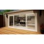 PVC Double Sliding Door Part Q Compliant - 4500mm White - 2x Sliding & 2x Fixed Doors