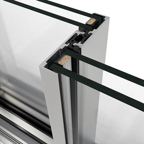 Aluminium Sliding Door Part Q Compliant - 1500mm Black - Left Hand Slide & Right Hand Fixed