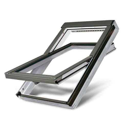 Acrylic Coated Centre Pivot Roof Window - 780mm x 1400mm Double Glazed White