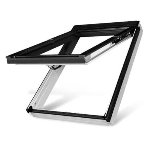 Acrylic Coated Top Hung Roof Window - 660mm x 1180mm Double Glazed White