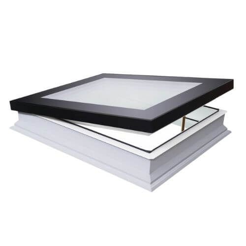 Type F Manual Opening Flat Roof Window - 900mm x 1200mm Secure Triple Glazed Black