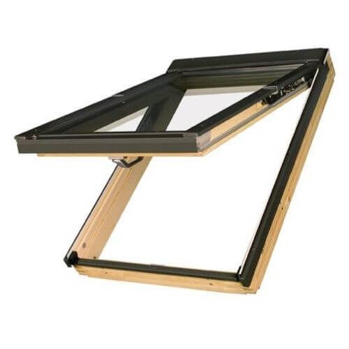 Pine Wood Top Hung Roof Window - 1140mm x 1180mm Double Glazed Natural Pine