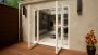Aluminium French Door - 1500mm White Open Out - 2x 300mm Sidescreens