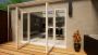 Aluminium French Door - 1800mm White Open Out - 2x 600mm Sidescreens