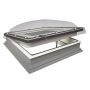 Domed Electrical Opening Flat Roof Window - 600mm x 600mm Quadruple Glazed White