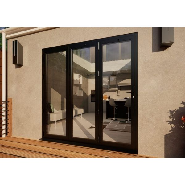 Aluminium Bifold Door Part Q Compliant - 2100mm Anthracite Grey - 3 Left