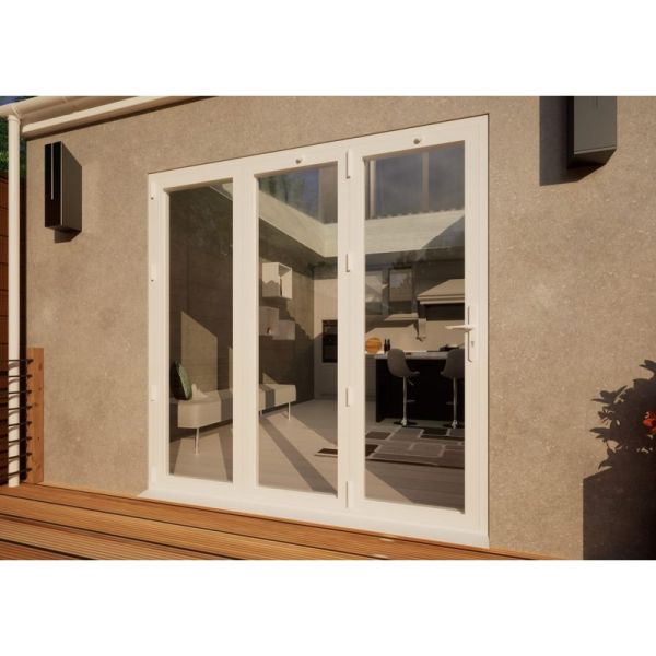 Aluminium Bifold Door Part Q Compliant - 2100mm White - 3 Left