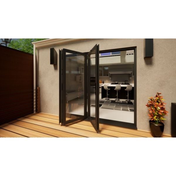 Aluminium Bifold Door Part Q Compliant - 2400mm Anthracite Grey - 3 Left