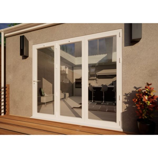 Aluminium Bifold Door Part Q Compliant - 2400mm White - 3 Right