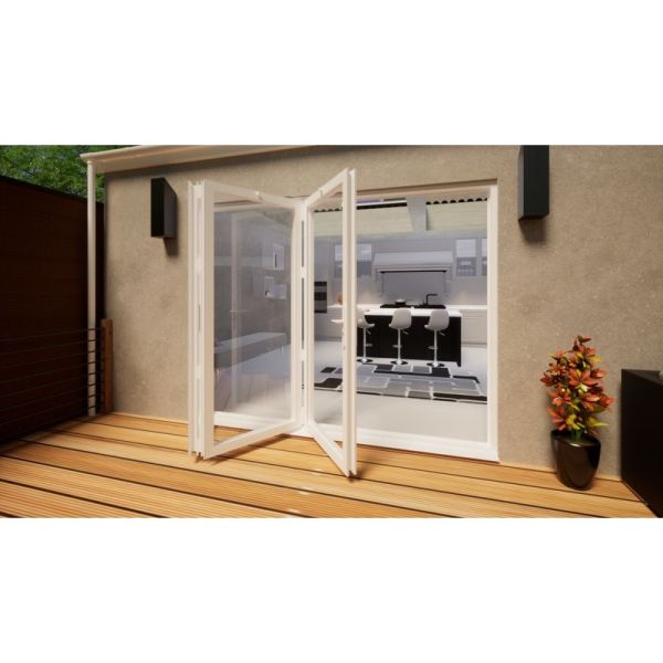 Aluminium Bifold Door Part Q Compliant - 2700mm White - 3 Left