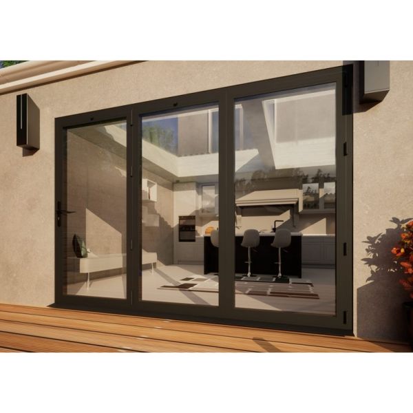 Aluminium Bifold Door Part Q Compliant - 3000mm Anthracite Grey - 3 Right