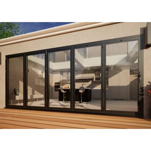 Aluminium Bifold Door Part Q Compliant - 4800mm Anthracite Grey - 5 Left