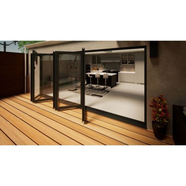 Aluminium Bifold Door Part Q Compliant - 4800mm Anthracite Grey - 5 Left