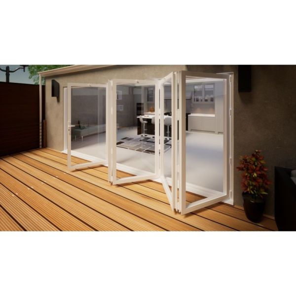 Aluminium Bifold Door Part Q Compliant - 4800mm White - 5 Right