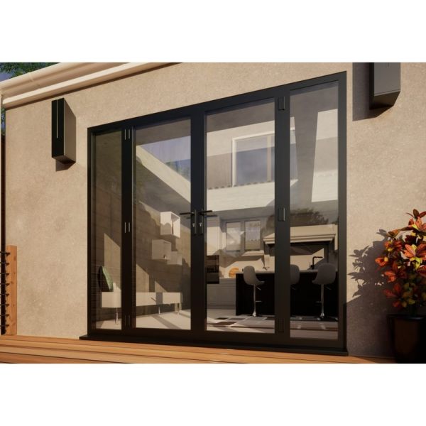 Aluminium French Door - 1500mm Anthracite Grey Open Out - 2x 450mm Sidescreens