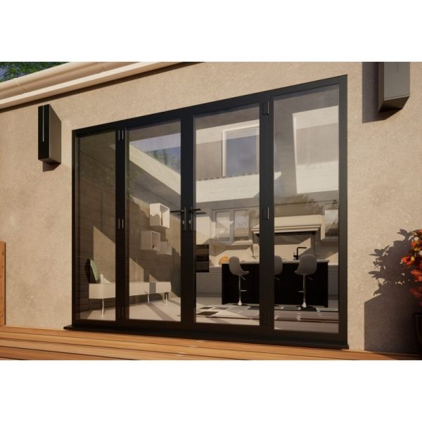 Aluminium French Door - 1500mm Anthracite Grey Open Out - 2x 600mm Sidescreens