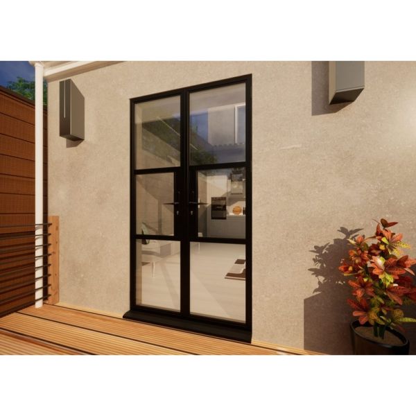 Aluminium Heritage French Door - 1200mm Black