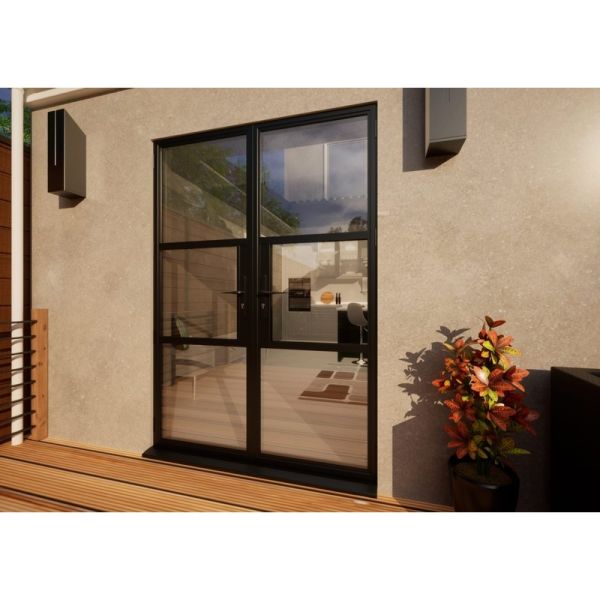Aluminium Heritage French Door - 1500mm Black