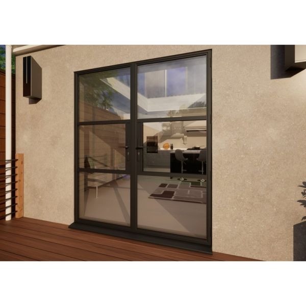 Aluminium Heritage French Door - 1800mm Black