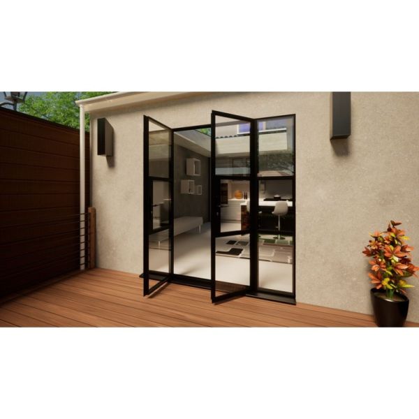 Aluminium Heritage French Door - 2100mm Black