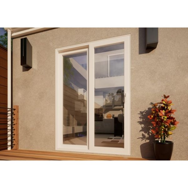 Aluminium Sliding Door Part Q Compliant - 1500mm White - Right Hand Slide & Left Hand Fixed