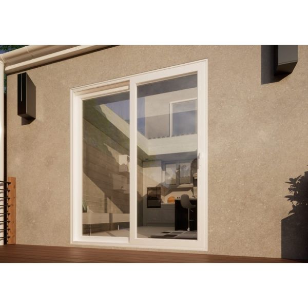 Aluminium Sliding Door - 1800mm White - Right Hand Slide & Left Hand Fixed