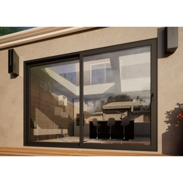 Aluminium Sliding Door - 3000mm Grey - Right Hand Slide & Left Hand Fixed