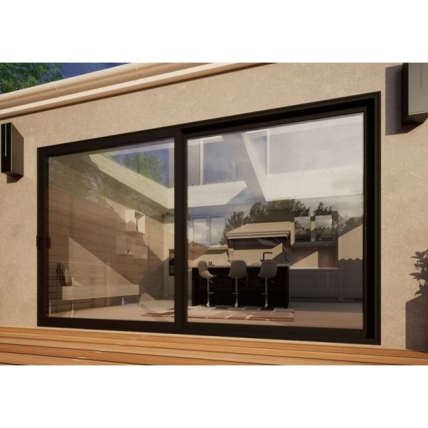 Aluminium Sliding Door - 3600mm Black - Left Hand Slide & Right Hand Fixed