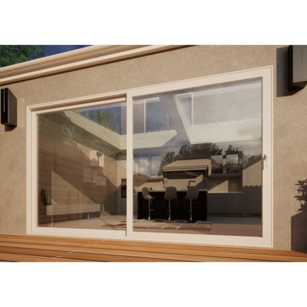 Aluminium Sliding Door - 3600mm White - Right Hand Slide & Left Hand Fixed