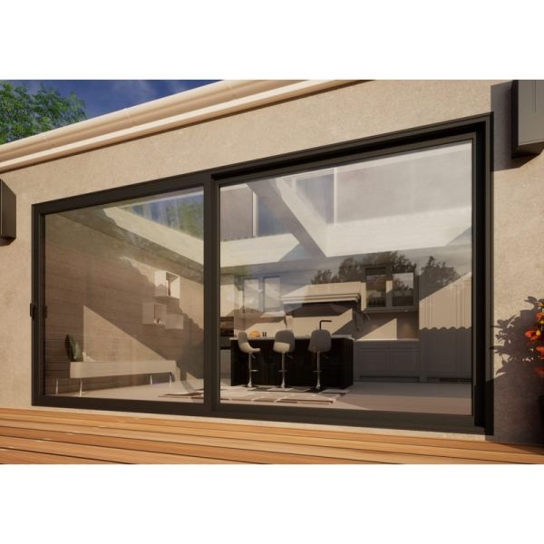 Aluminium Sliding Door - 4200mm Grey - Left Hand Slide & Right Hand Fixed