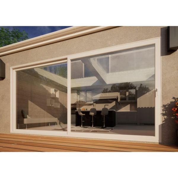 Aluminium Sliding Door - 4200mm White - Right Hand Slide & Left Hand Fixed