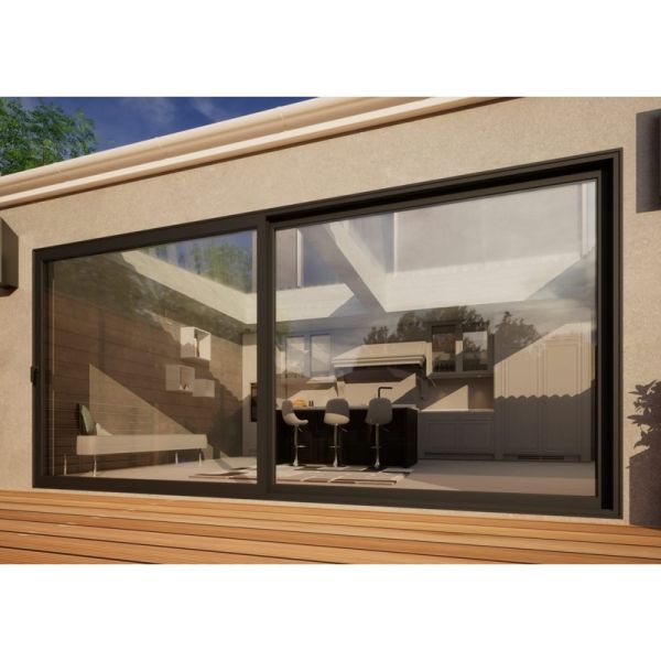 Aluminium Sliding Door - 4500mm Grey - Left Hand Slide & Right Hand Fixed