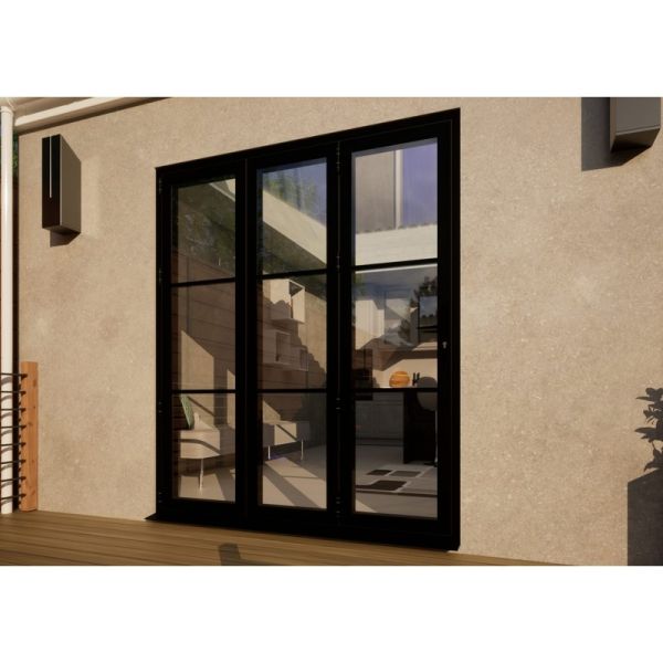 Heritage Aluminium Bifold Door Part Q Compliant - 1800mm Black - 3 Left