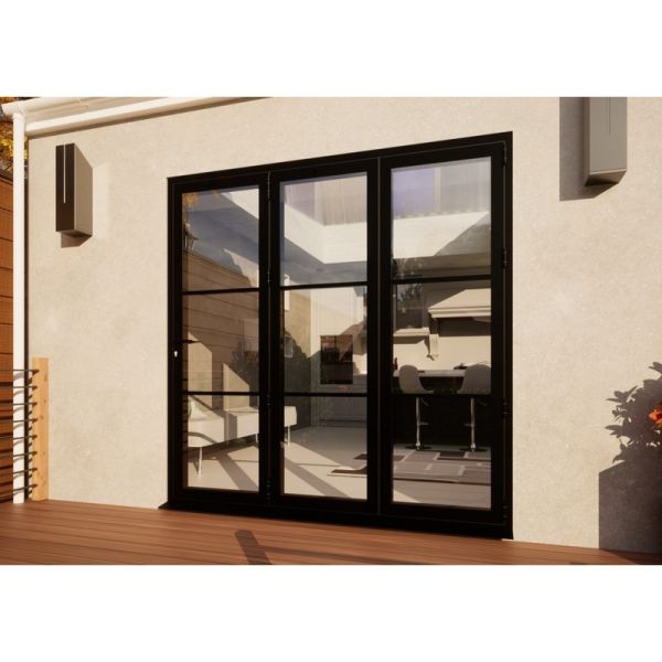 Heritage Aluminium Bifold Door Part Q Compliant - 2100mm Black - 3 Right
