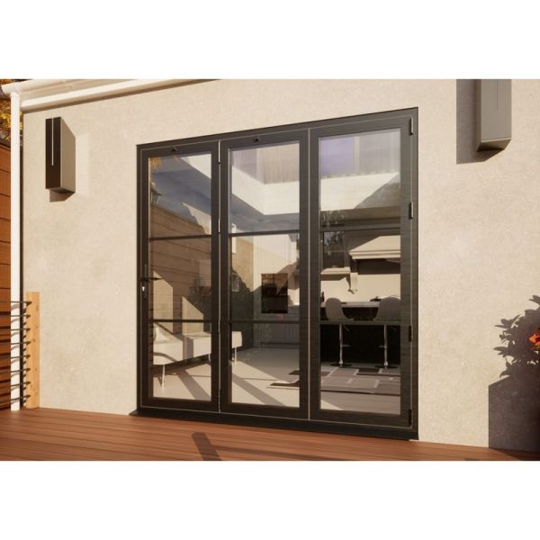Heritage Aluminium Bifold Door - 2100mm Grey - 3 Right