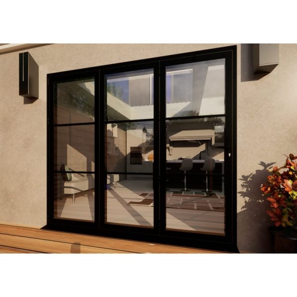 Heritage Aluminium Bifold Door Part Q Compliant - 2400mm Black - 3 Left