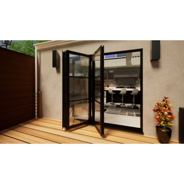 Heritage Aluminium Bifold Door Part Q Compliant - 2400mm Black - 3 Left