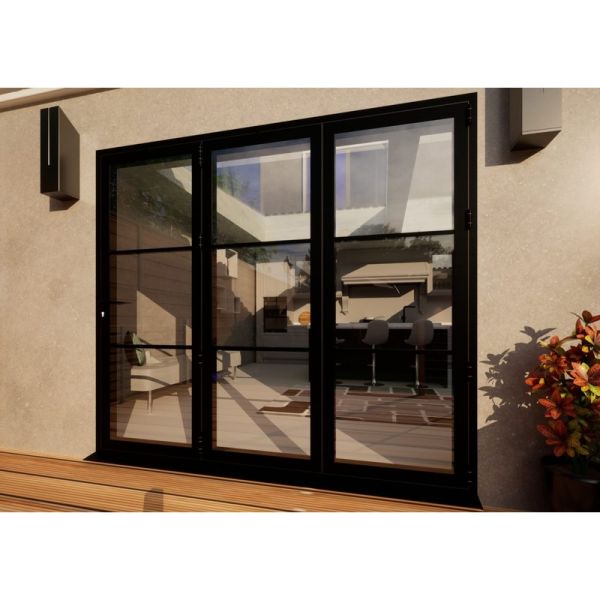 Heritage Aluminium Bifold Door Part Q Compliant - 2400mm Black - 3 Right