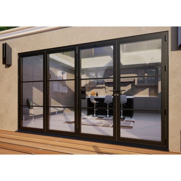 Heritage Aluminium Bifold Door Part Q Compliant - 3600mm Grey - 3 Left 1 Right