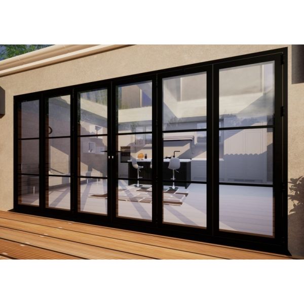 Heritage Aluminium Bifold Door Part Q Compliant - 4200mm Black - 3 Left 3 Right