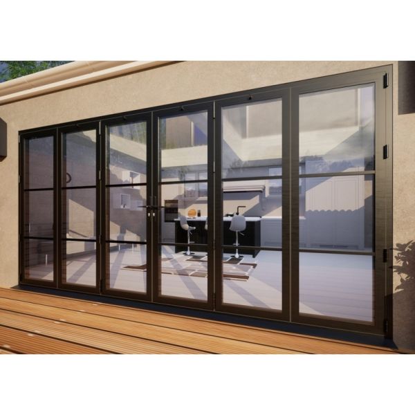 Heritage Aluminium Bifold Door Part Q Compliant - 4200mm Grey - 3 Left 3 Right
