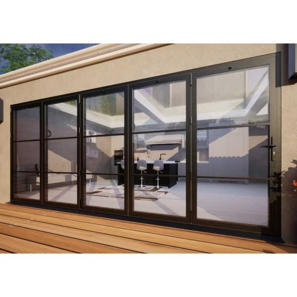 Heritage Aluminium Bifold Door Part Q Compliant - 4800mm Grey - 5 Left