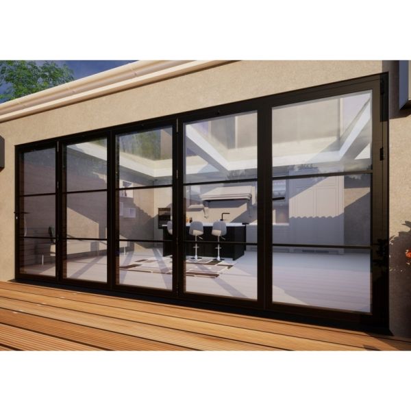 Heritage Aluminium Bifold Door Part Q Compliant - 4800mm Black - 5 Right