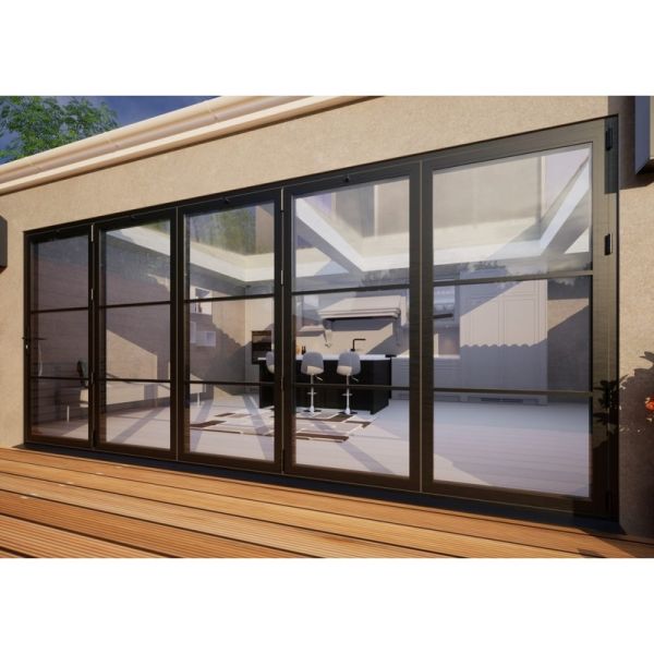 Heritage Aluminium Bifold Door Part Q Compliant - 4800mm Grey - 5 Right