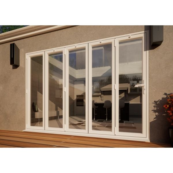 PVC Bifold Door Part Q Compliant - 3000mm White - 5 Left