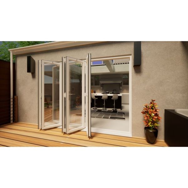 PVC Bifold Door Part Q Compliant - 3000mm White - 5 Left